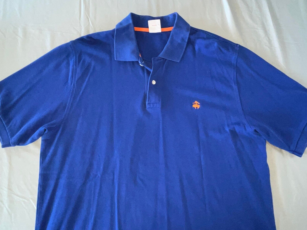 Brooks Brothers 1818 Original Fit Pique Performance Polo Shirt. Royal Blue, L.
